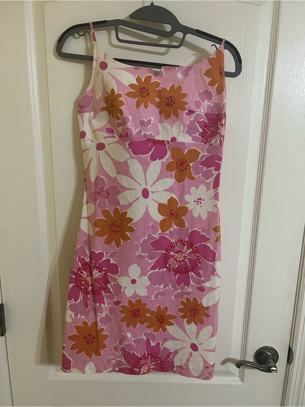 O'Neill Pink Floral Mini Dress with White & Orange Flowers